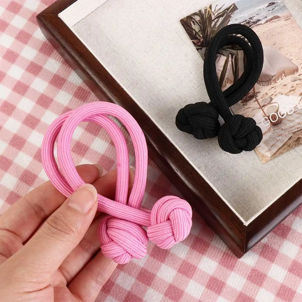 Retro Solid Color Chinese Knot Hair Rope Rubber Elastic Elastic Hair Ring Simple Dopamine Style Korean Rubber Band Female/Girls