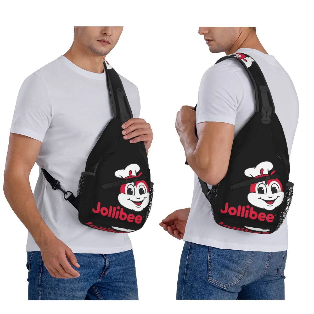 

Retro Jollibee Chest Bag Men Sling Crossbody Backpack Chest Bag Traveling Hiking Daypack Shoulder Bag