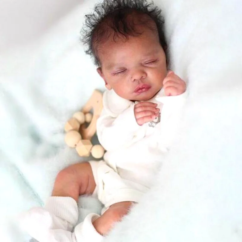 19 Inch Dark Skin Unpainted Reborn Doll Kit Romy Unfinished Vinyl Newborn Doll Parts With Cloth Body