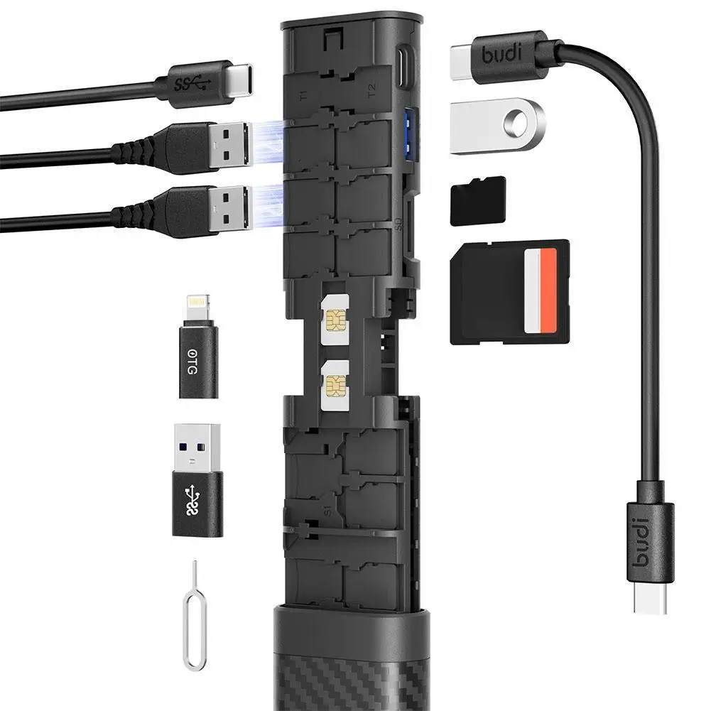 Estación de acoplamiento 10 en 1, Triple pantalla, portátil, USB C, lector de tarjetas TF/SD, 5 puertos USB para MacBook y Windows