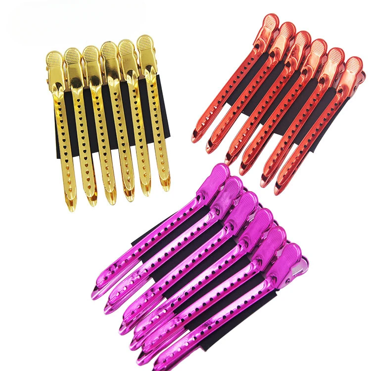 12 Hair Clips Hair Salon Professional Color Steel Push Wave Partition Clip Duckbill Clip Tool High-quality Styling Tools