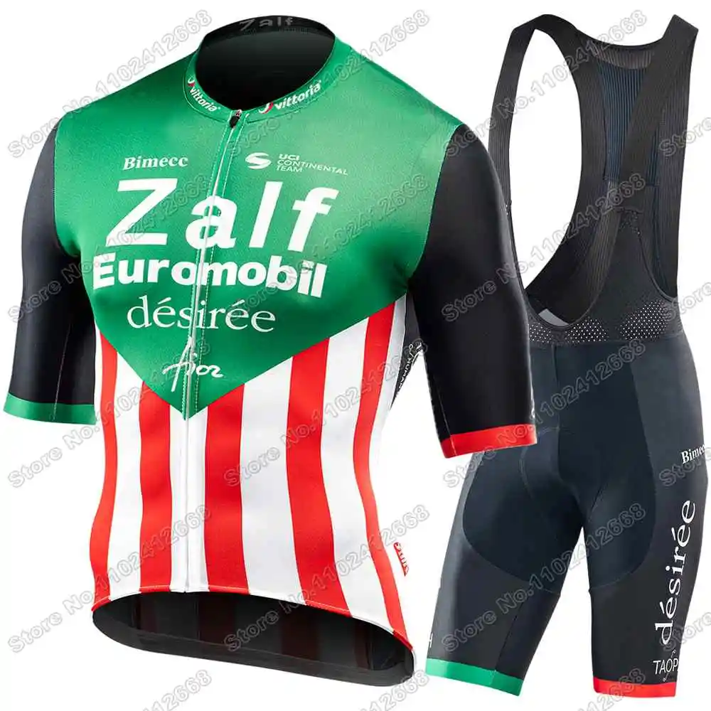 2023 Zalf Euromobil Fior Cycling Jersey Set Summer Cycling Clothing Men Road Bike Shirt Suit Bicycle Bib Shorts MTB Riding Wear