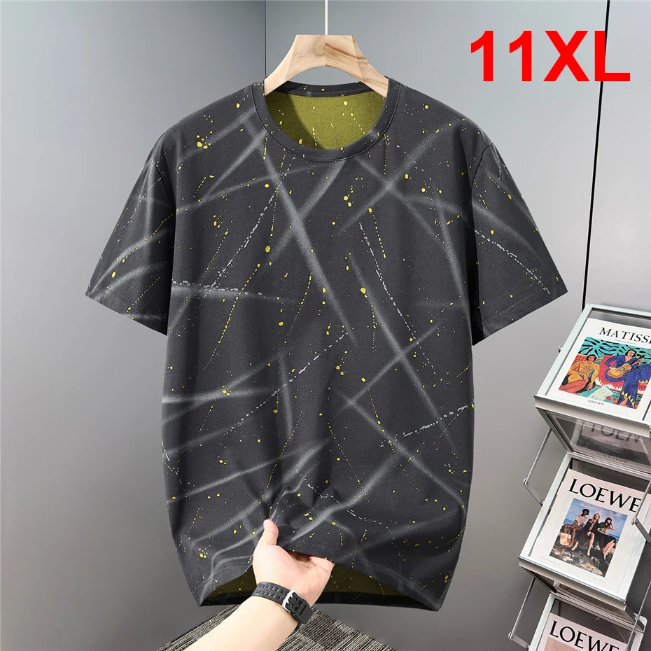 11XL Plus Size T-shirt Men Summer Short Sleeve Tops Tees Fashion Casual Print Tshirt Male Big Size 11XL 10XL