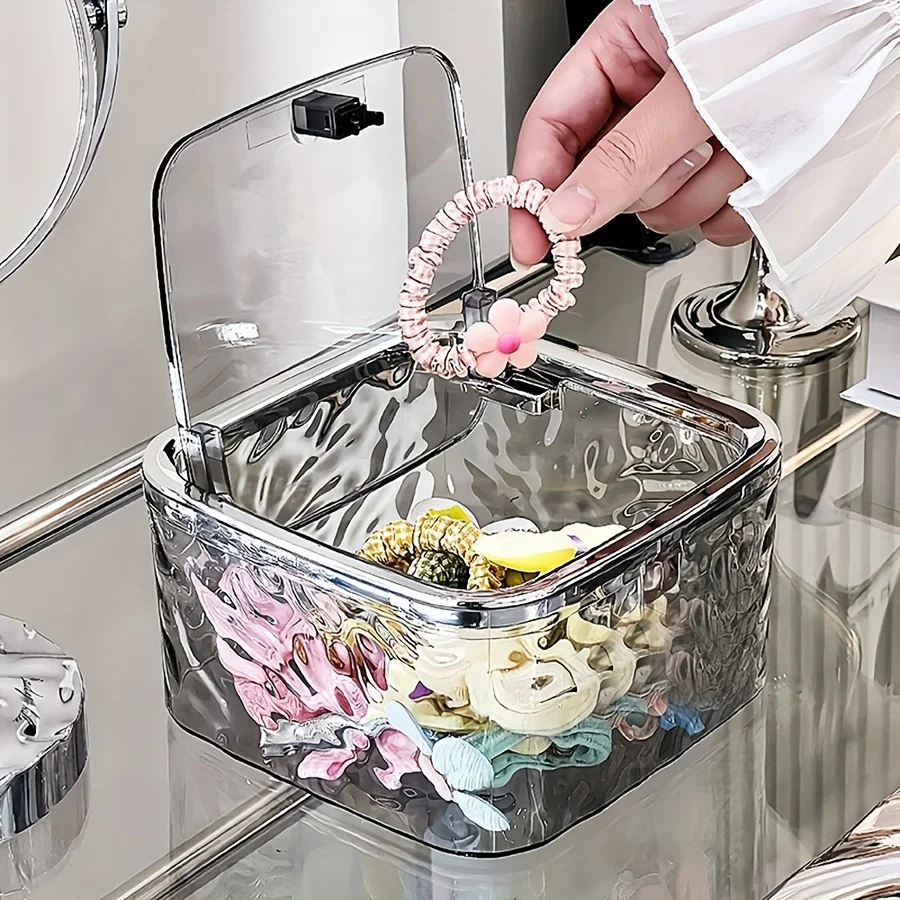 Klare Acryl-Aufbewahrungsbox, Haar-Accessoires-Organizer, Haargummi-Organizer für Stirnband, Schleifen, Wattestäbchen-Organisation, Badezimmer