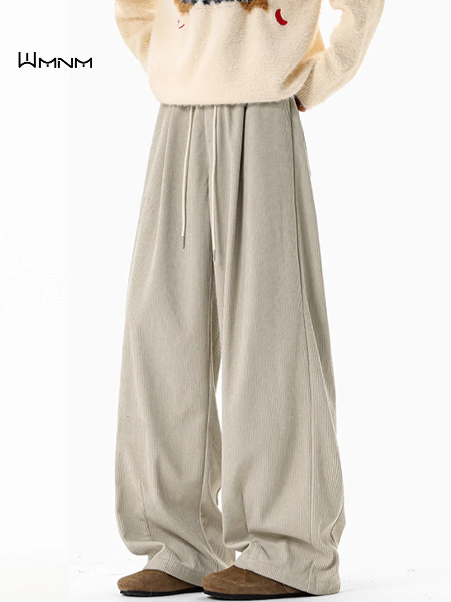 

Casual Loose Men's Corduroy Pants Embroidered Straight Leg Autumn Winter Faion Brand Comfortable Wide Leg Trousers