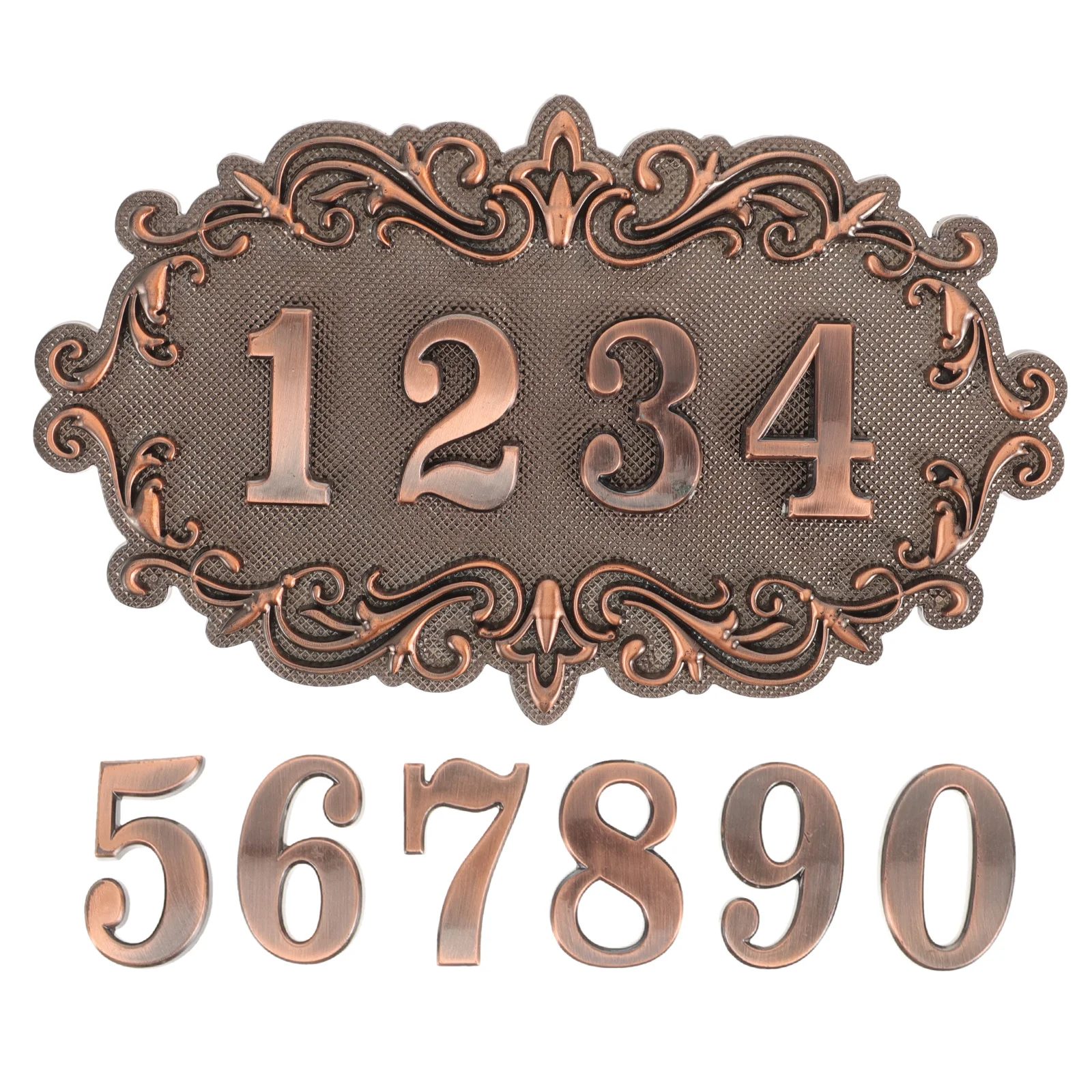 

1Set Vintage House Numbers for Outside Sturdy ABS Design Reflective Address Sign for Mailbox Door Exterior