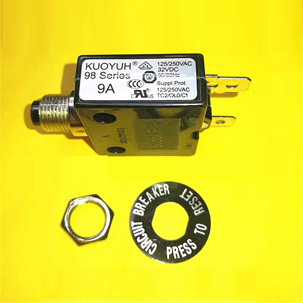 Instrument Motor Accessories Circuit Breakers KUOYUH 98 Series 9A Overcurrent Protector Overload Switch