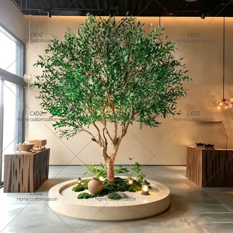Simulated Olive Tree Bionic Green Plant Indoor Outdoor Landscape Decoration Villa Landscaping Plants Nordic Style