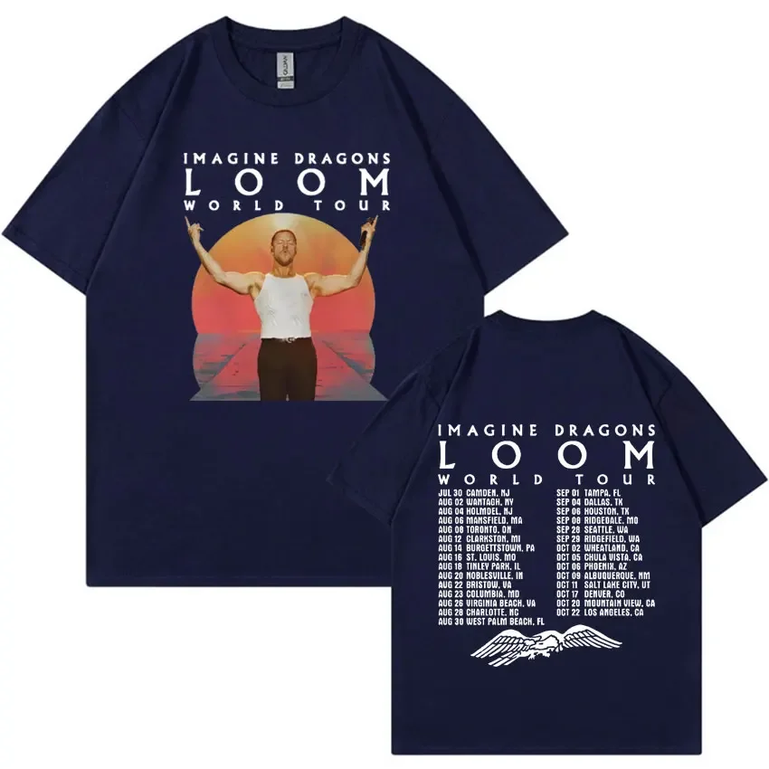 Imagine Dragons Loom Tour 2024 New Album T Shirt Men Hip Hop Oversized Streetwear T-shirt Unisex Casual Cotton Short Sleeve Tees