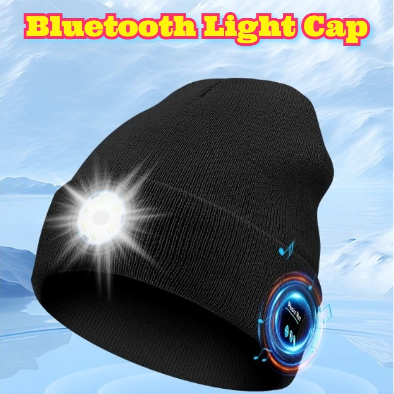

Лидер продаж, Bluetooth светодиодная шапка с подсветкой, беспроводной музыкальный динамик, наушники, телефонные звонки, прослушивание без рук, комфорт, теплая зима