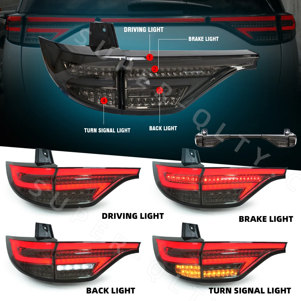 Super Q high quality  modified rear taillight for toyota previa Estima Canarado  Tarago 2006-2016