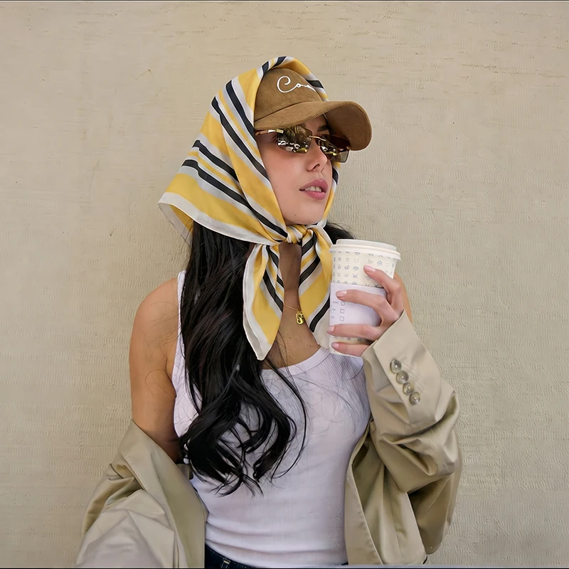 

Fashion Scarf Headscarf Turban Hijab Female Luxury Print Shawl Bandana Neckerchief Headband Windproof Handkerchief Square Wraps