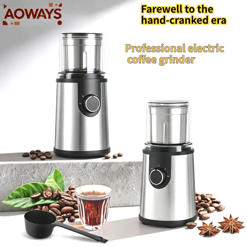

Upgraded Mini Electric Stainless Steel Coffee Bean Grinder Professional Portable Coffee Maker Dry Grinding Coffee Beans Soybeans
