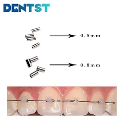 Mini tubos de parada prensables de Ortodoncia, soportes dentales, 50 piezas, 0,5mm, 0,8mm, minitubos de odontología