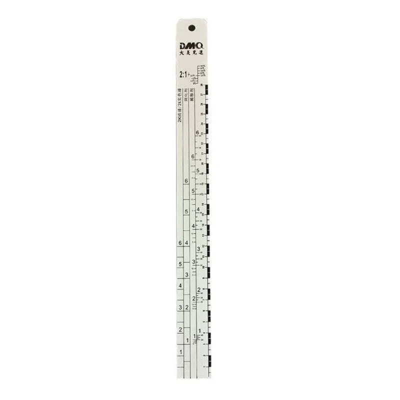 Y1AD Ruler Stainless Steel Automobile Paint Mixing Ruler Scale Car Paint Painters Corrosion Resistance Ruler