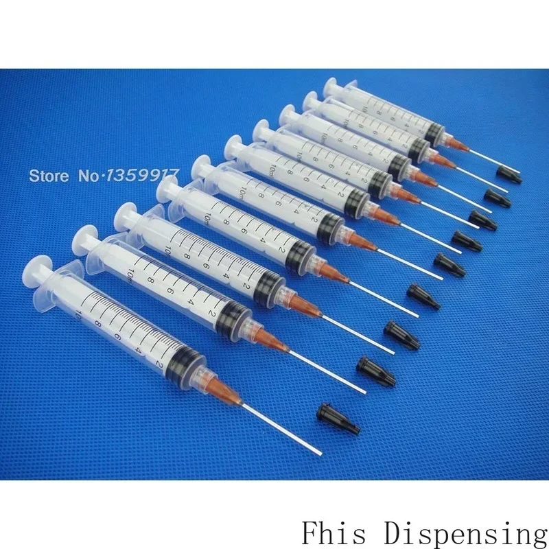 10cc/10ml Syringe 15G Blue Needle Glue Adhesive Henna Liquids 1.5 Inch Blunt Tip Dispensing Needle Pack of 5