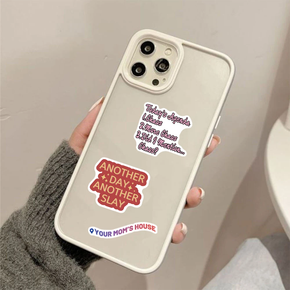 50pcs adult funny humorous text series stickers, suitable for decorating tablets, suitcases, water bottles, waterproof stickers image 4