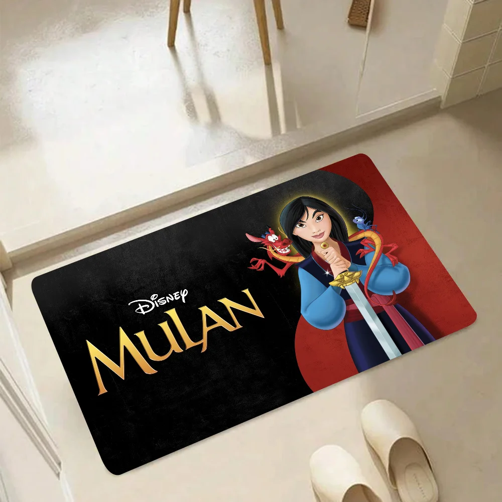 1pc MINISO Disney Mulan Floor Mat Anti-Slip Kitchen Bedroom Handmade Tufted Rug Carpet Living Room Entrance Rug