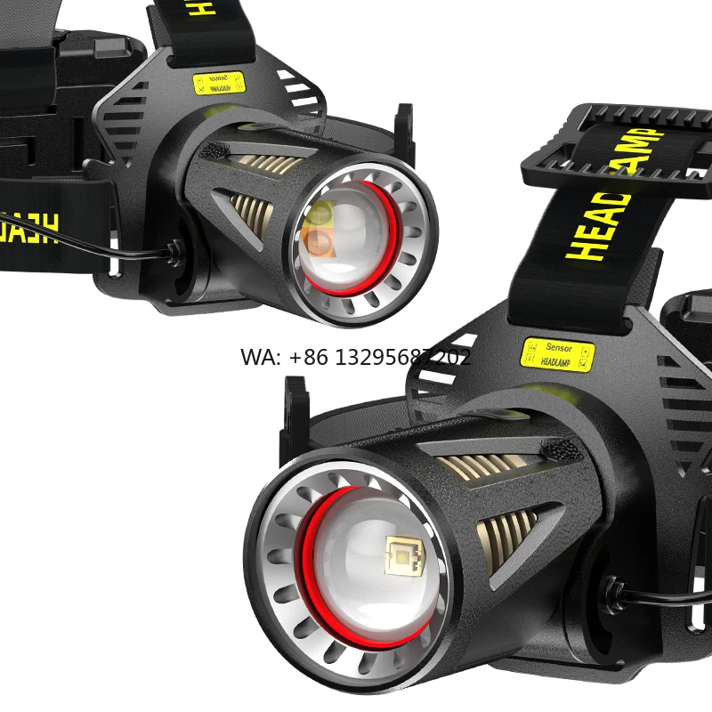 

New Arrival High Power Flashlight Rechargeable LED Headlight Headlamp P360/P50 White Warm Color Zoomable Power Bank Headlamps