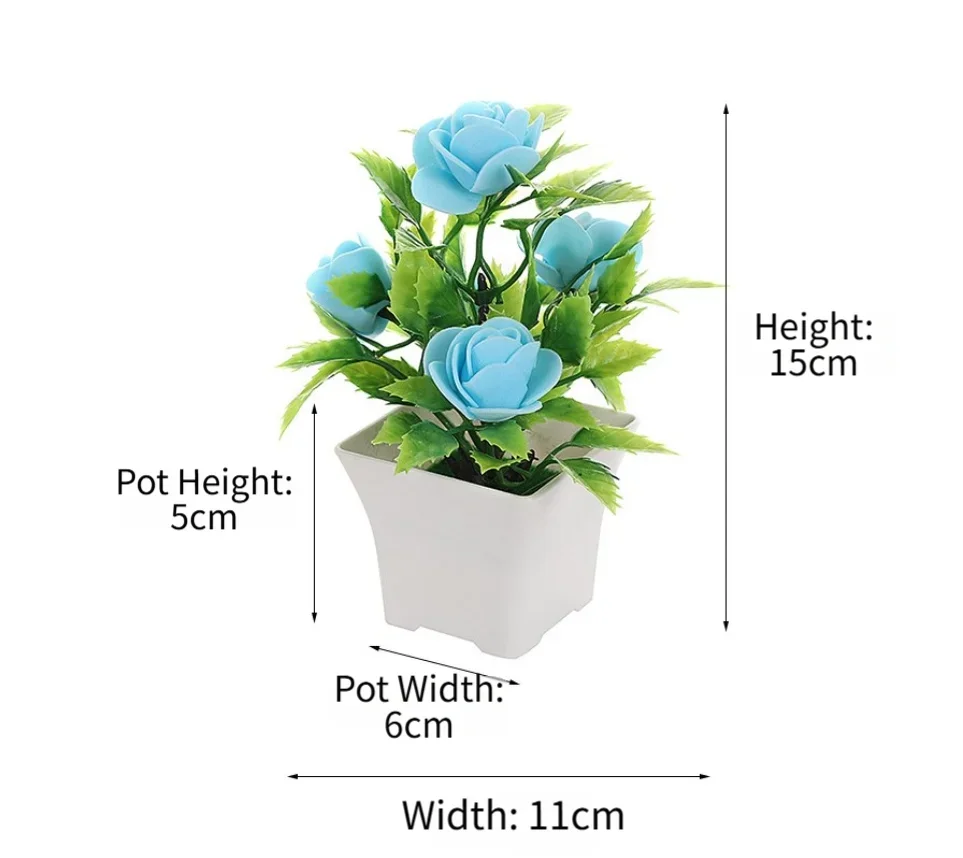 Dining Table Accent 15*11cm Simulated Flower Pot Flower Decor Flexible Material No Watering Needed Low Maintenance