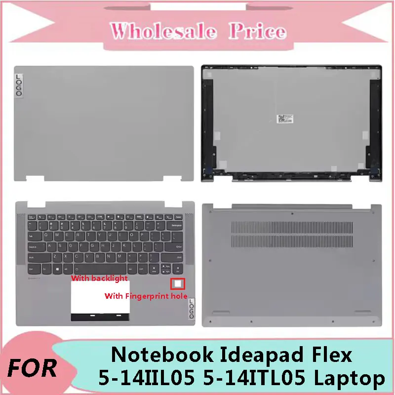 New For Lenovo Notebook Ideapad Flex 5-14IIL05 5-14ITL05 Laptop LCD Back Cover Front Bezel Upper Palmrest Bottom Case Keyboard