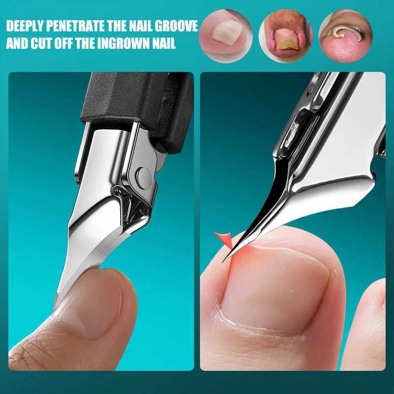 مقص أظافر مشطوف، مقبض طويل، مقص أظافر ذو طرف مائل، مناسب للعناية بالأظافر السميكة، أداة تشذيب الأظافر السميكة #3