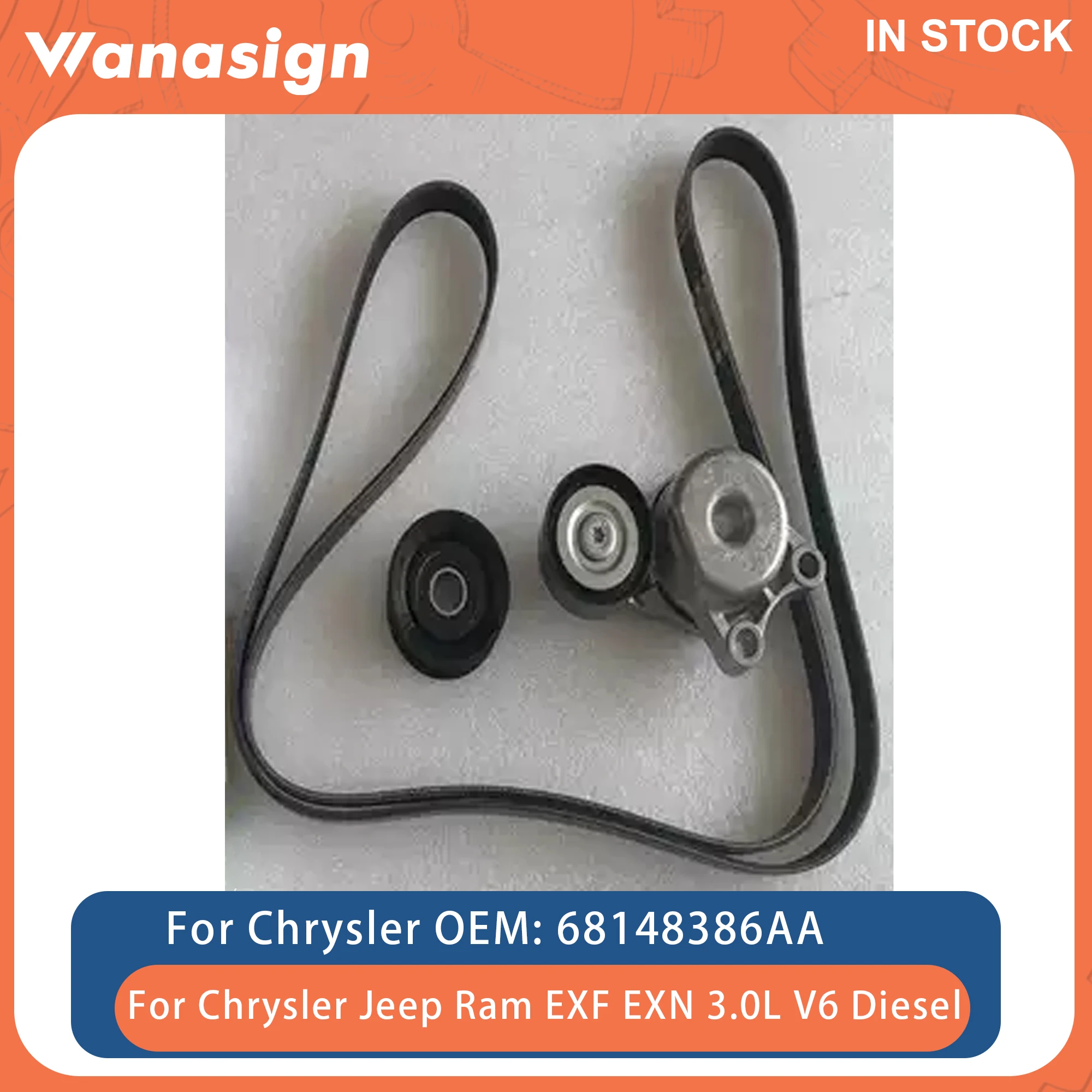 Engine Belt Tensioner Kit Fit 3.0 L T For Chrysler 300C Jeep Grand Cherokee Ram 1500 EXF EXN 3.0L V6 Diesel 2011-2014 68148386AA