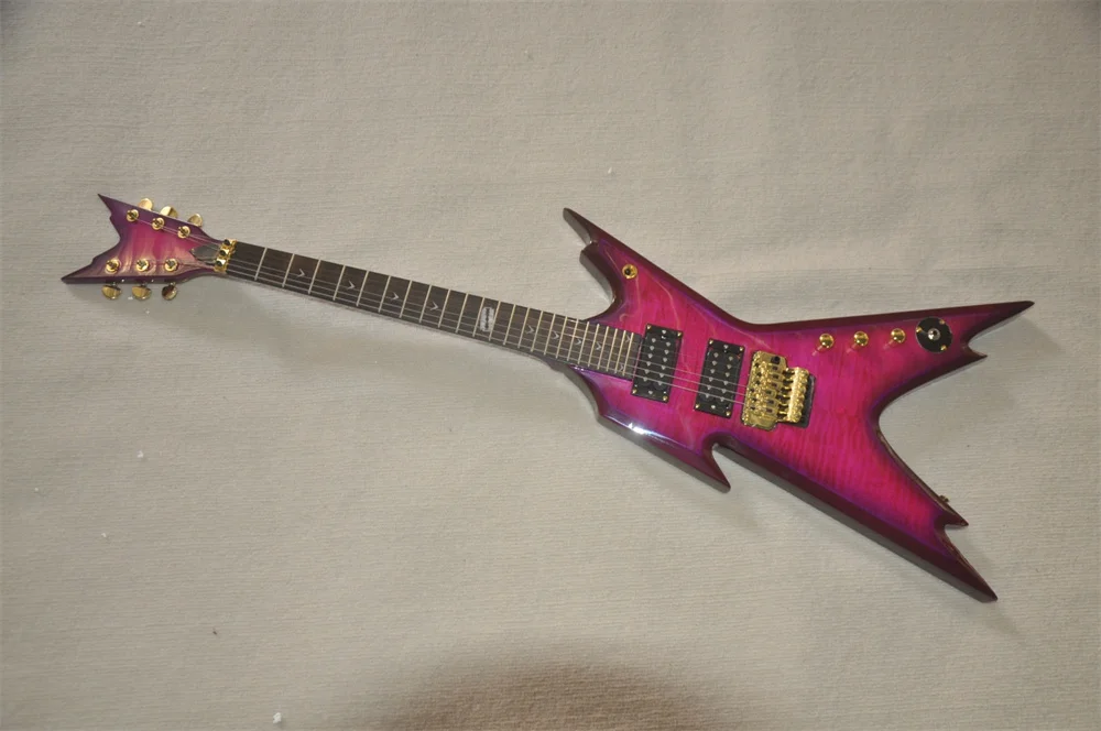 Unusual Shape 6 Strings Electric Guitar With Rosewood Fretboard Gold Hardware Customization Service
