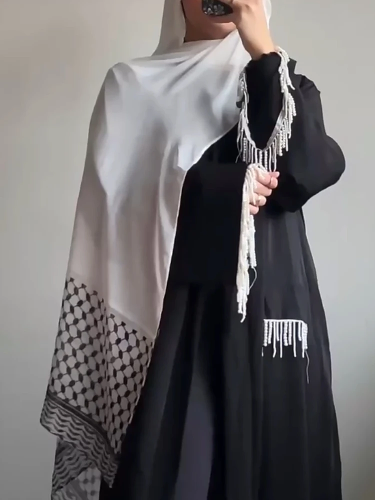 2024 Kuffiyeh Stampe Sciarpa Hijab in chiffon Traspirante Morbido di grandi dimensioni Moda Sciarpe in avanti Foulard Hijab musulmano Scialle Ramadan