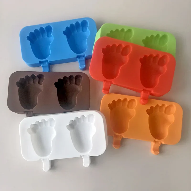 DIY Paw Shape Ice Cream Silicone Mold Handmade Cute Foot-shaped Popsicle Mold Kitchen Utensils