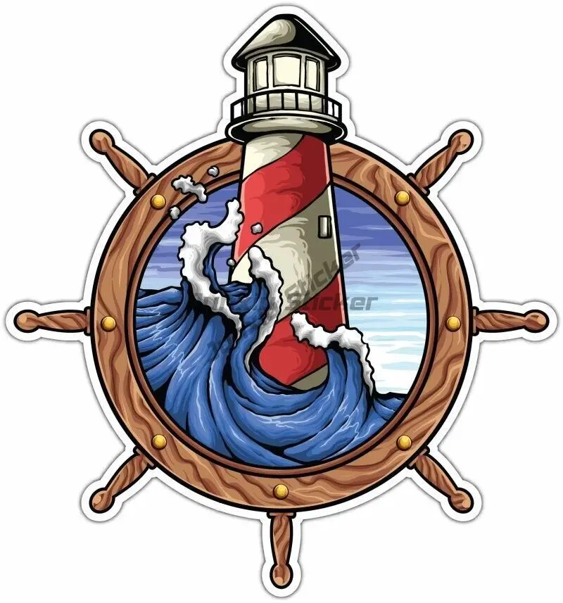 Navigation Lighthouse Nautical Sailor Ship Car Bumper Window Sticker Decal Scratch-Proof Sunscreen