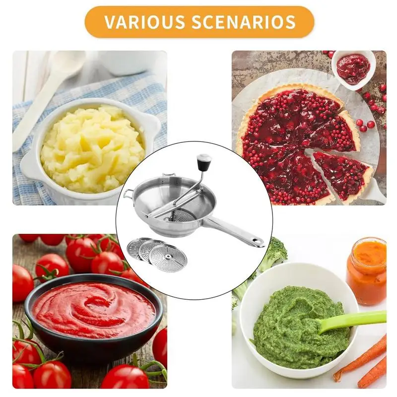Stainless Steel Potato Ricer  Manual Potato Masher  With Handle Tomato Sauce Maker Machine Fruit Juicer Lemon Squeezer tools view 5