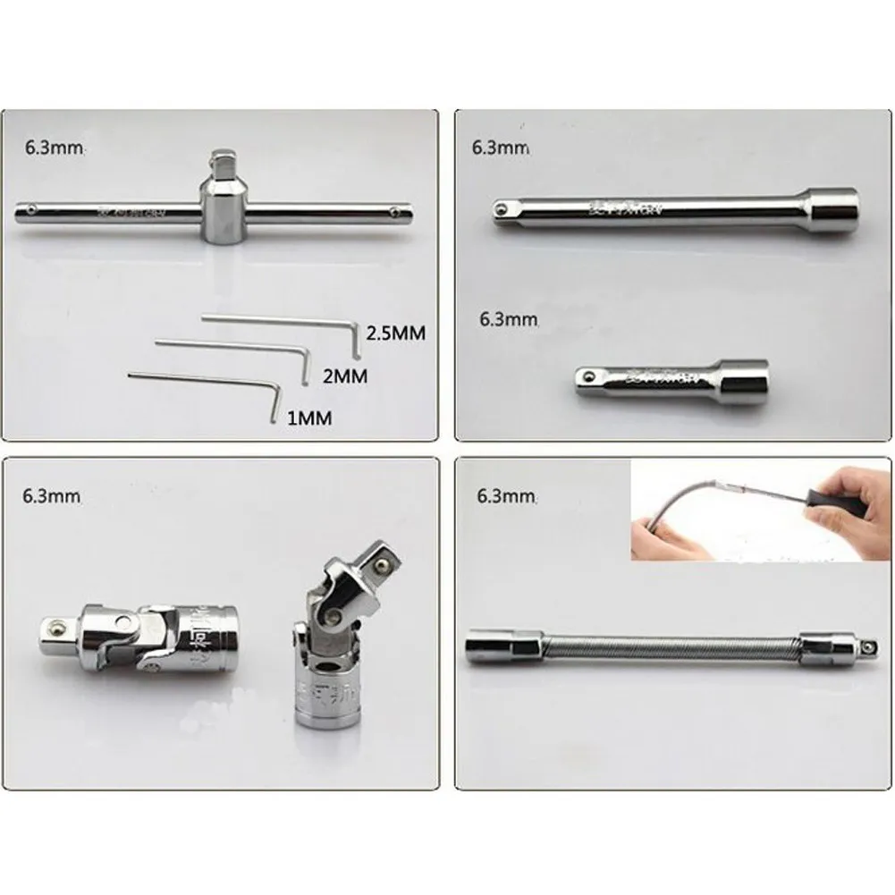 

46pcs Wrench Socket Set Hardware Car Boat Motorcycle Repairing Kit