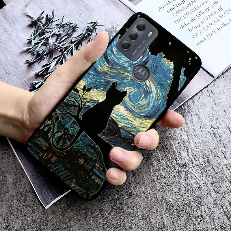 Van Gogh Gustav Klimt Mona Lisa Cat Case For Moto G84 G22 G32 G42 G52 G62 G53 G72 G60 G60S G100 G10 G20 G30 G13 G50 G 5G G Pure