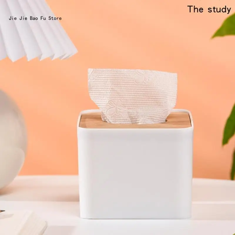 Black White Napkin Holder Large Capacity for Study Bedroom Living Room Toilet Paper Box Heighten Bottom Wear Resistance - Image 3
