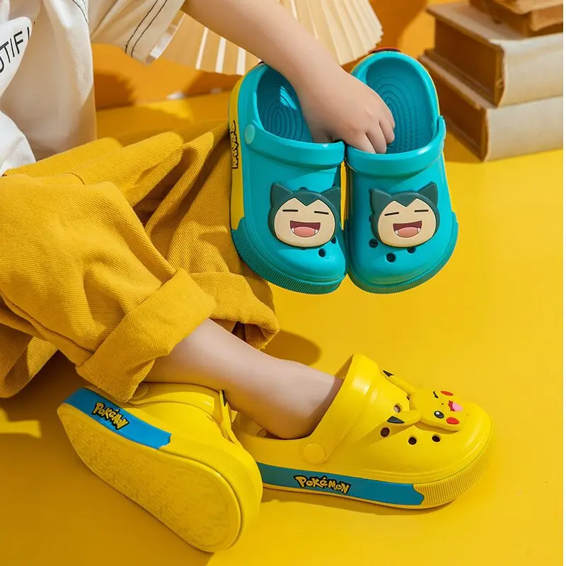 Pokemon Squirtle Pikachu Jigglypuff Charmander Slippers Sandals Flip Flops Anime Kawaii EVA Home Beach Shoes Summer Kids Gifts