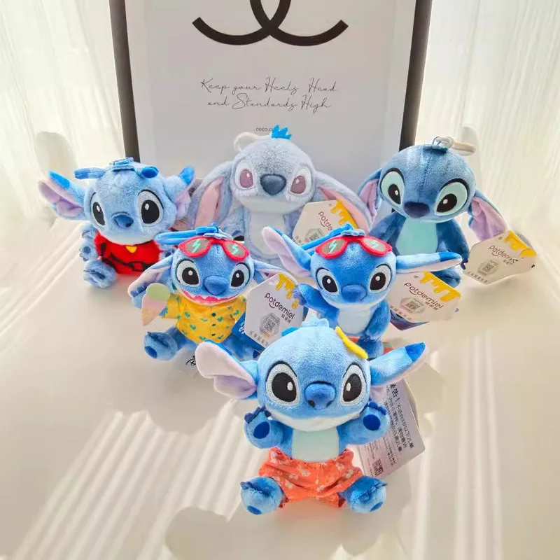 Portachiavi in peluche autentico Disney Kawaii Stitch Angie Portachiavi in peluche con angelo Stitch carino Portachiavi Kawaii Peluche Bambole Ciondolo Regalo per bambini