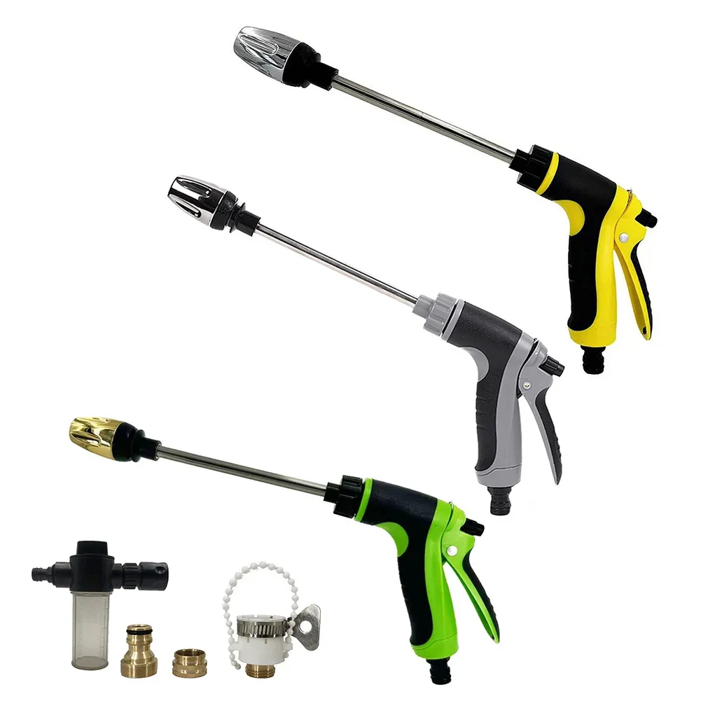 High-Pressure Water Pistol Effortless Car Washing & Garden Cleaning Tool Household Car Wash Tool, Metal Extension Pole ﻿