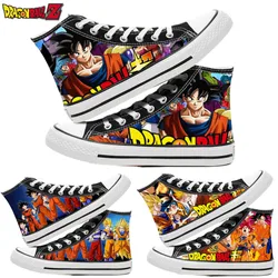 Anime Dragon Ball Z Figure Son Goku Fashion Canvas Shoes Super Saiyan High Upper Vulcanized Shoes Breathable Casual Sneaker Gift