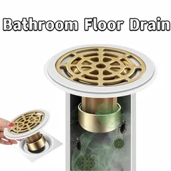 Bath Stopper Plug Sink Copper Core Strainer Shower Sewer Anti-odor Floor Drain Hair Catcher for Kitchen Bathroom Accessories