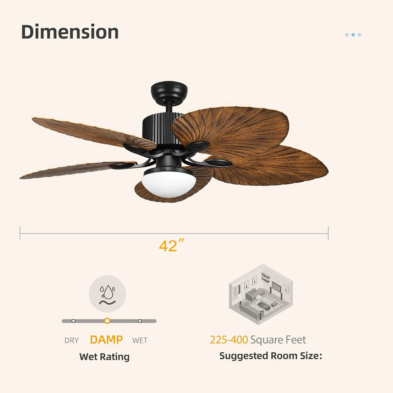 Retro 5-palmblad plafondventilator lamp kroonluchter zonder licht woonkamer eetkamer Nordic inverter huishoudelijk traditioneel elektrisch