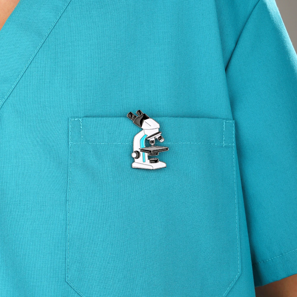 Medical Lab Microbiology - DCARZZ New Microscope Shape Enamel Pin