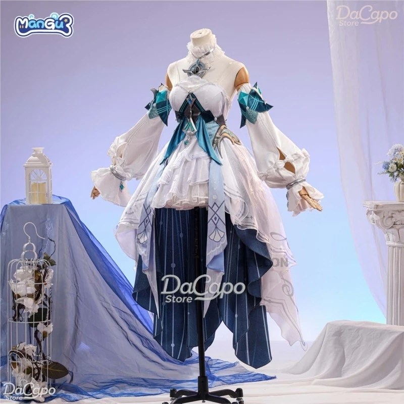 Genshin Impact Vodyanitsa Cosplay Costume wig Snezhnaya New Character Women Dress Lady Outfits Accessories Fullset Halloween view 4