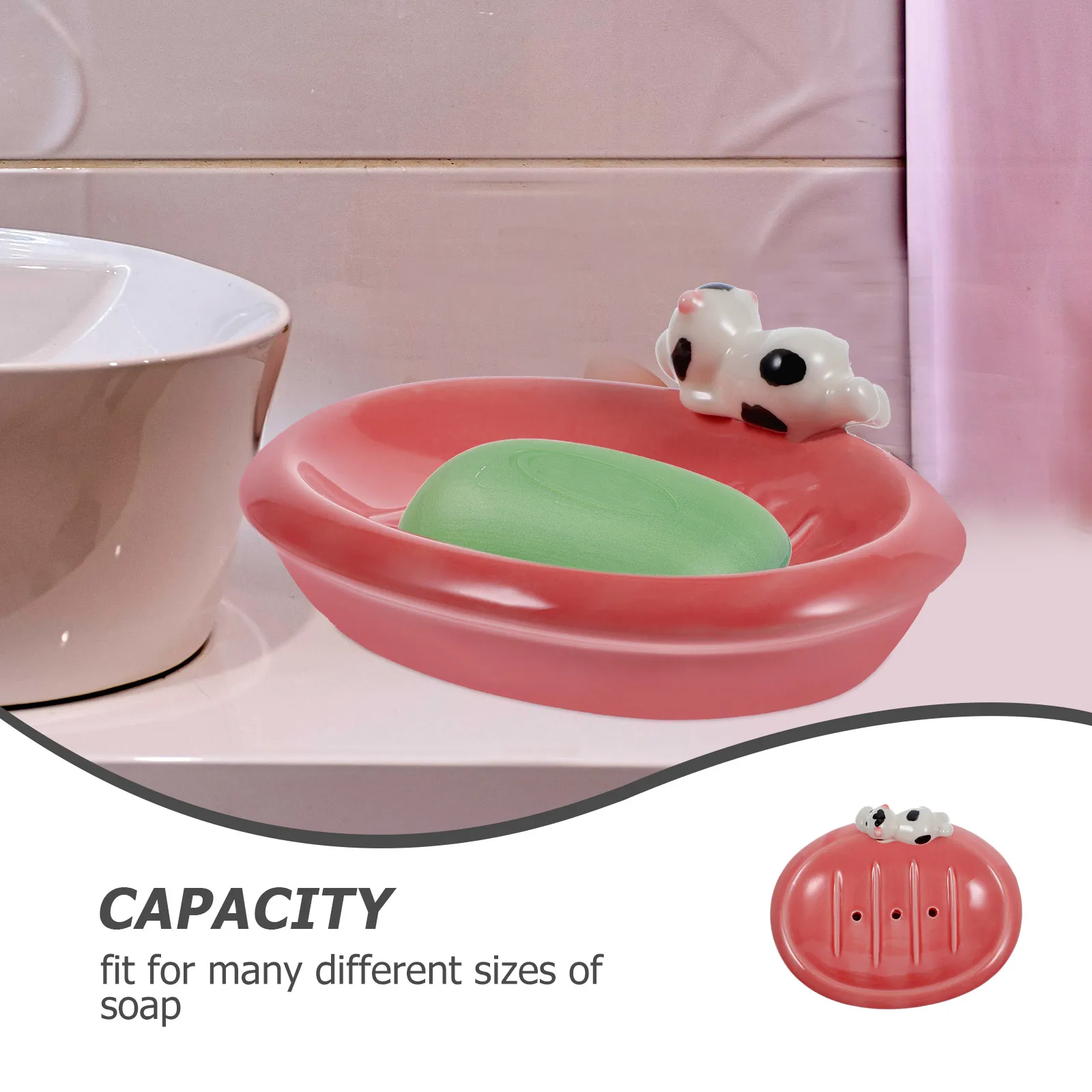 

Cute Ceramic Soap Dish Cartoon Design Water Draining Holder for Bathroom Kitchen Shower Decorative Soap Tray Household Supplies