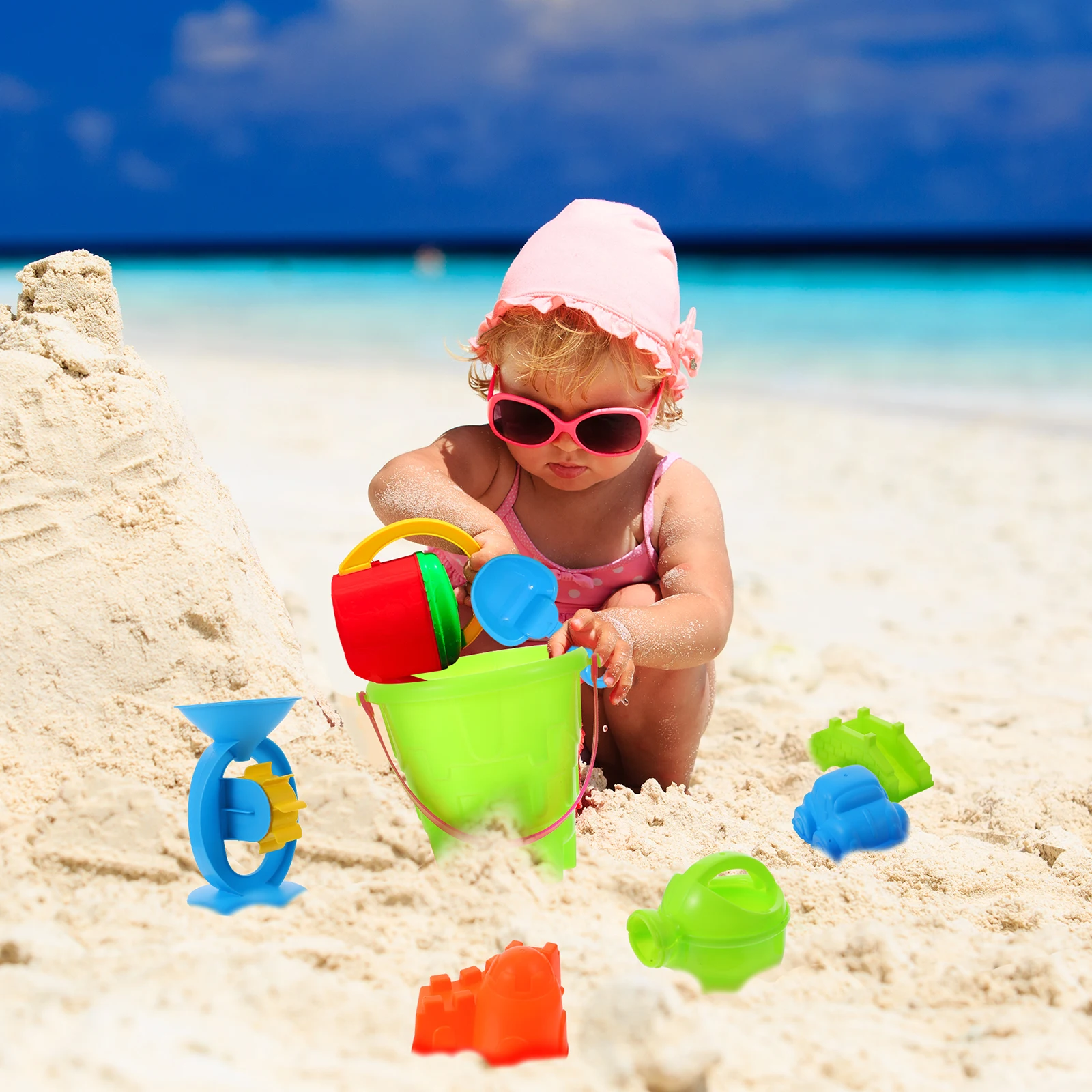 25 pezzi castello secchio giocattoli sabbia per bambini strumenti per scavo sabbia pala spiaggia bambini estate