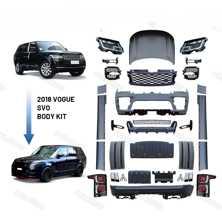 newest model car body parts body kit for range rover vogue l405 2013-2017 upgrade to 2018-2019  svo l405 facelift body kitcustom