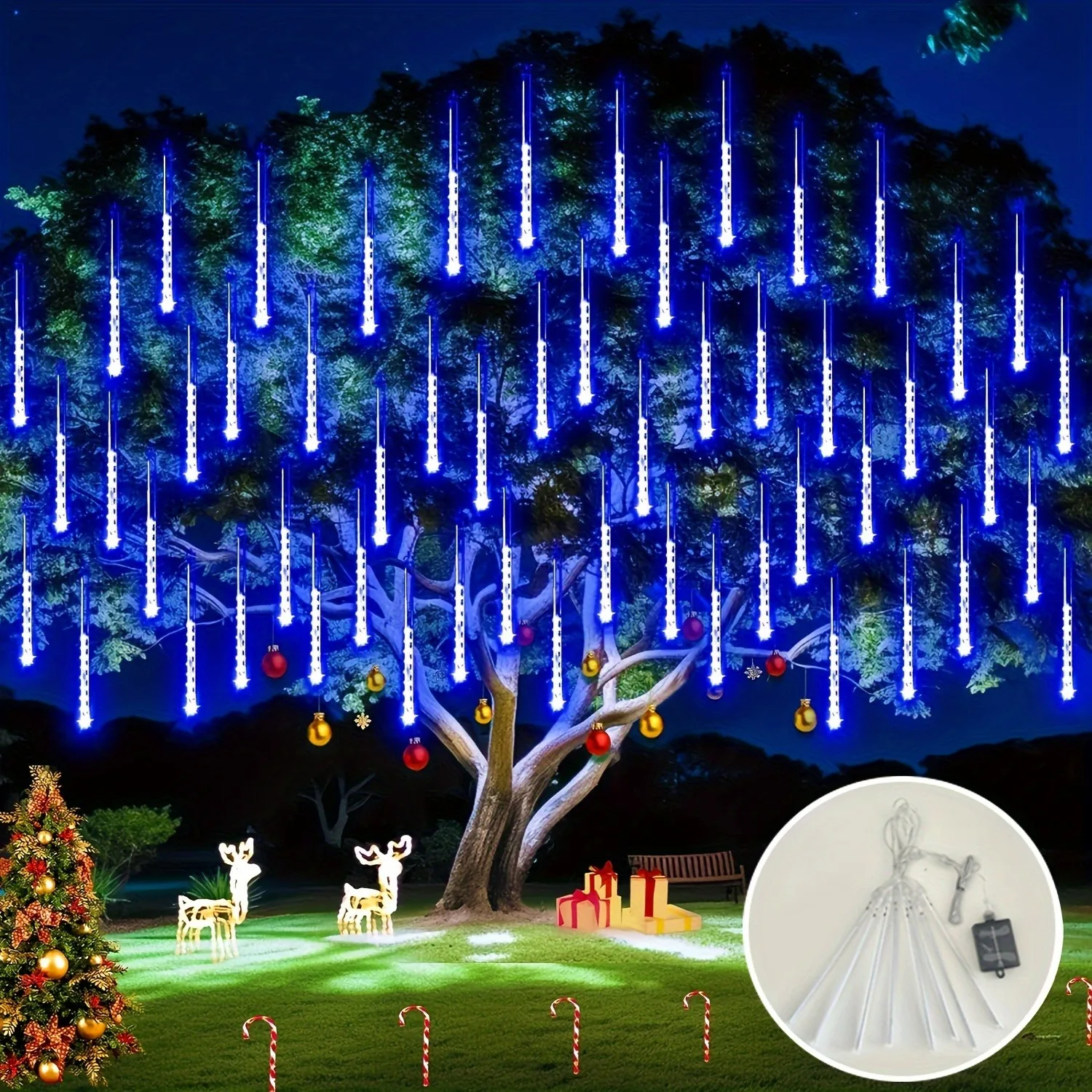 Outdoor Lighting On Trees - Solar Meteor Shower Lights Outdoor 8