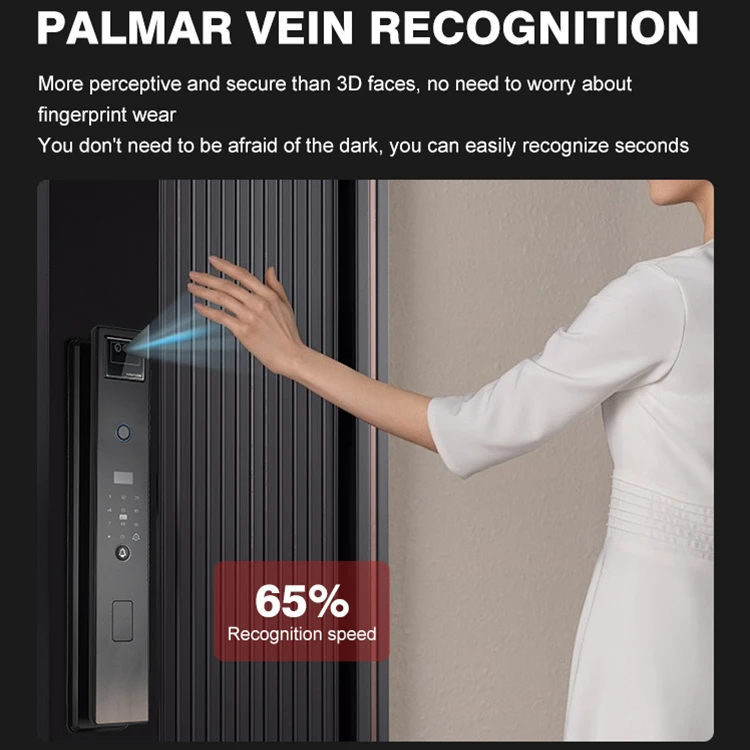 001 Hot Sale Tuya 3d Face Fingerprint Password Unlock Keyless Bedroom Digital Inteligente Water Proof Smart Door Lock