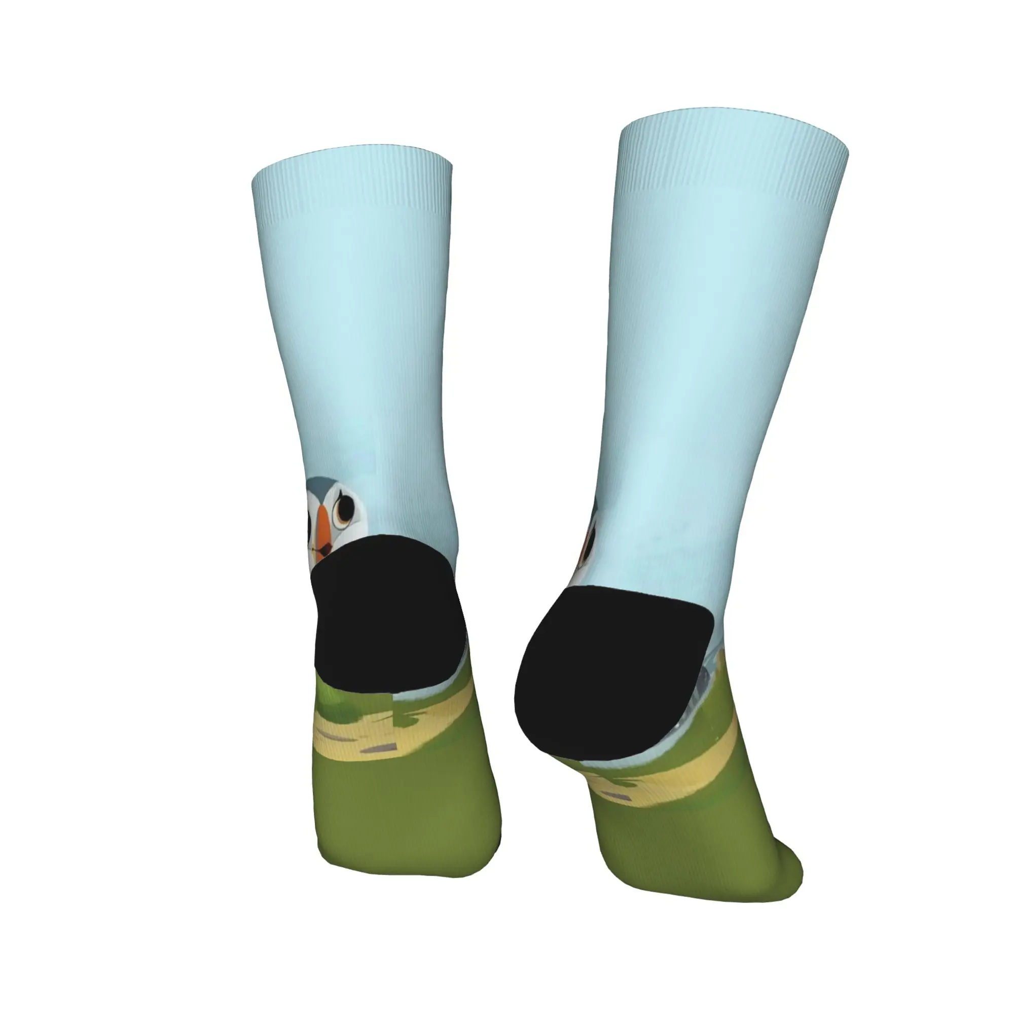 جوارب Puffins Rocks جوارب جرافيك مضادة للعرق للجنسين جوارب رجالية متوسطة ناعمة للخريف جوارب تسلق كاواي