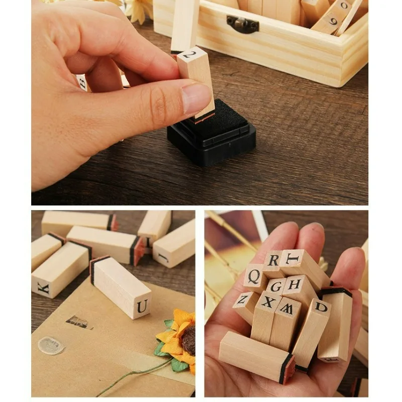 Picture 6: 2PCS Basic Handbook Set, Typewriter Font Wooden Stamp, Ming Dynasty Alphanumeric 36pcs